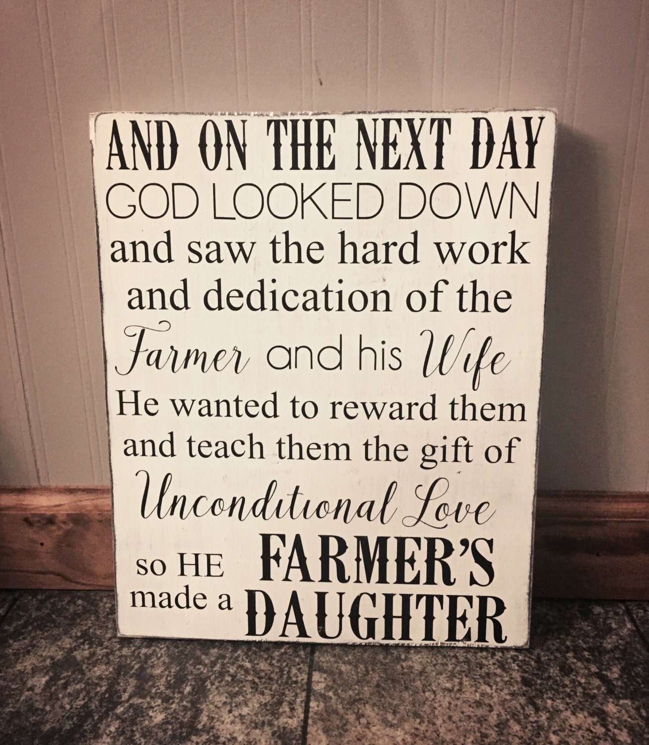 God Made A Farmers Daughter Sign Farmers Dau