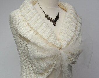 Ivory Bridal Jacket, Wedding Crochet Bolero, Shrugs for Brides, Bridal Bolero, Lace Wedding Shrug, Bridal Lace Top, Romantic Wedding Shawl