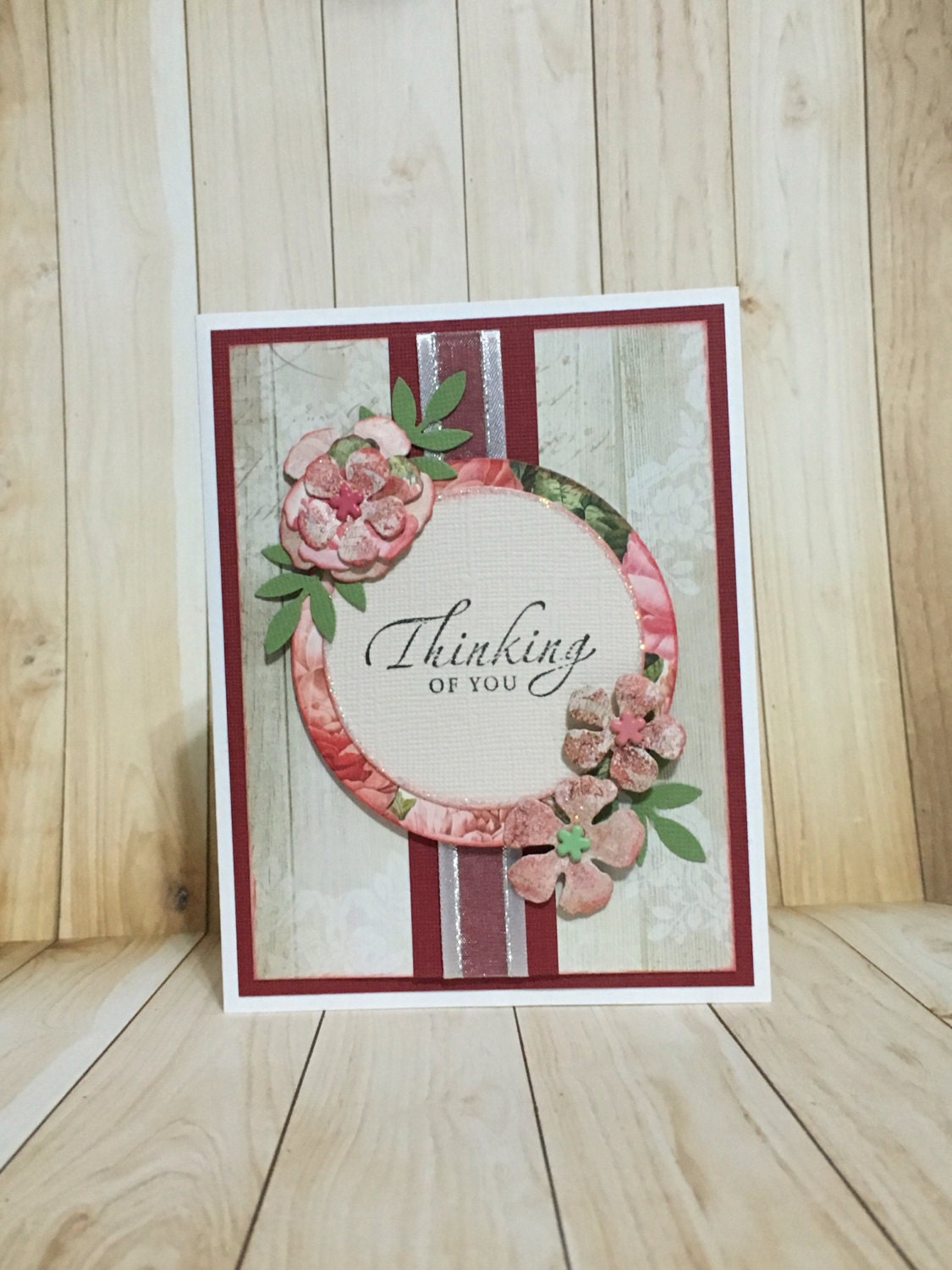 Thinking of you handmade card greeting card floral design