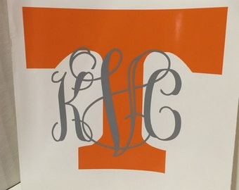 Monogrammed Tennessee Vols T Decal
