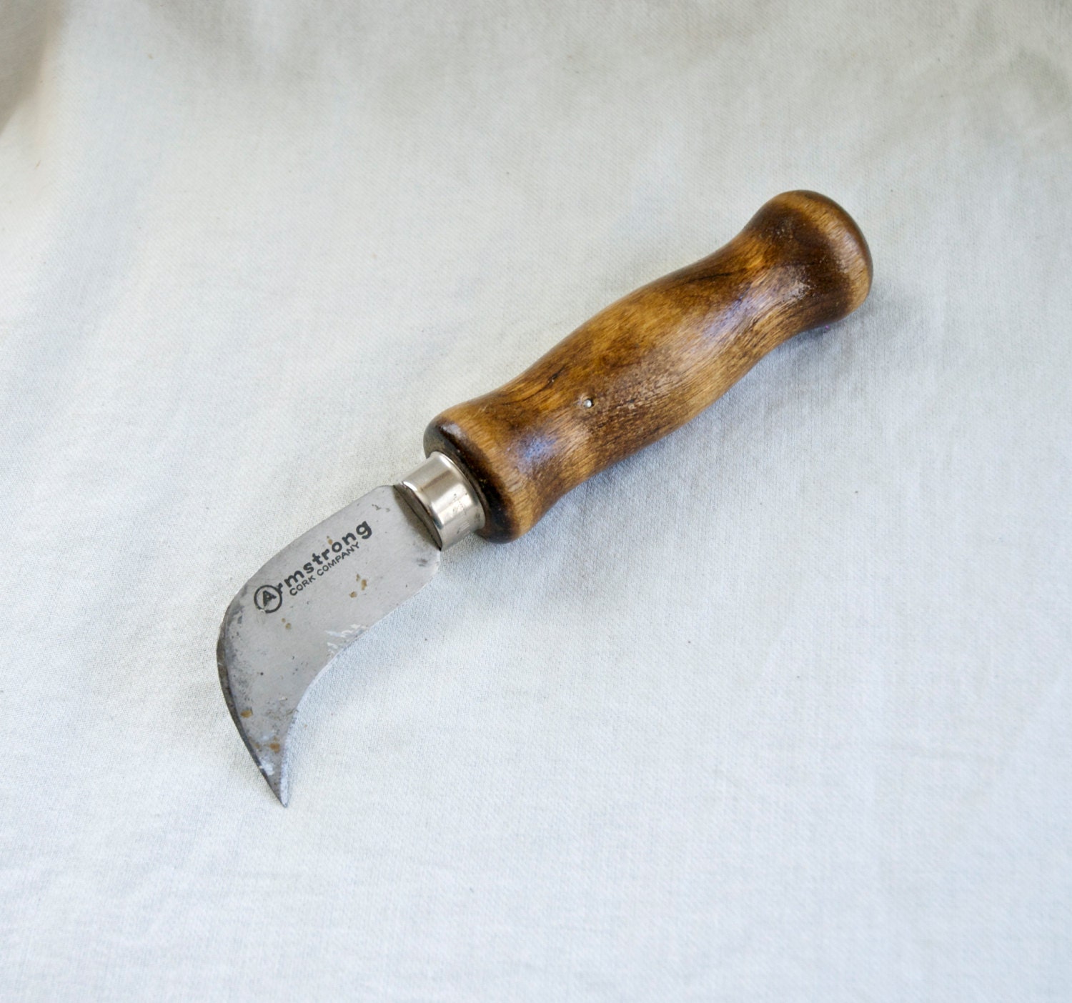 Vintage pruning knife…Armstrong Cork Company…wood handled knife. from