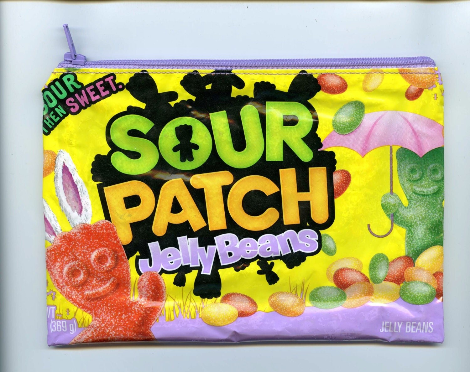 Sour Patch Jelly Beans Candy Wrapper Upcycled by SueFiscalini
