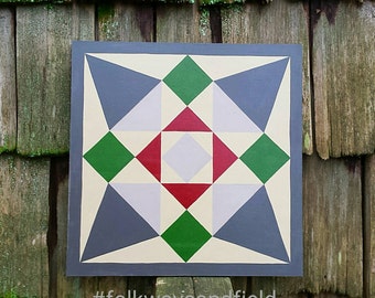 Flower Basket Barn Quilt Square handpainted by stellassweetheart