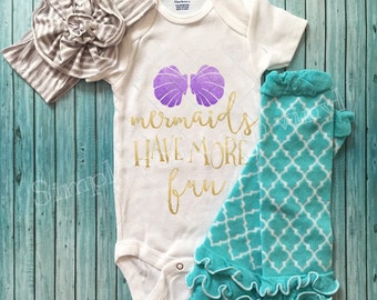 Girls Bodysuit -mermaids shirt-mermaids-adorable bodysuit-mermaid Bodysuit-adorable girl Bodysuit-mermaid Tops-Tops