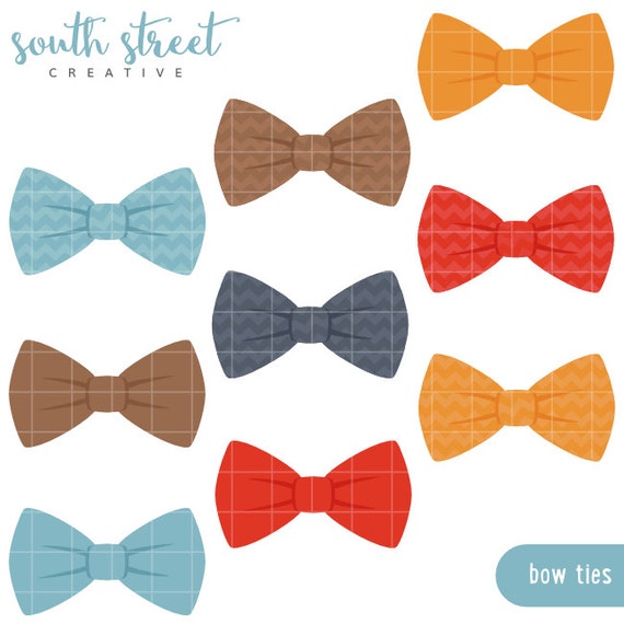 Bow Ties, Blue, Chevron, Cute Clipart, Personal & Small Commercial Use, Vector Clip Art, Instant Download, png, jpeg, eps Il_570xn