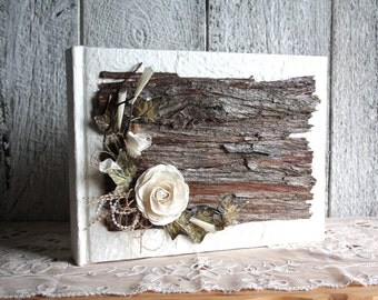 Wooden wedding album photos, Wooden guestbook, Rustic chic guestbook, Wooden scrapbook, Bridal gift, Wedding Guestbook, Wood guest book