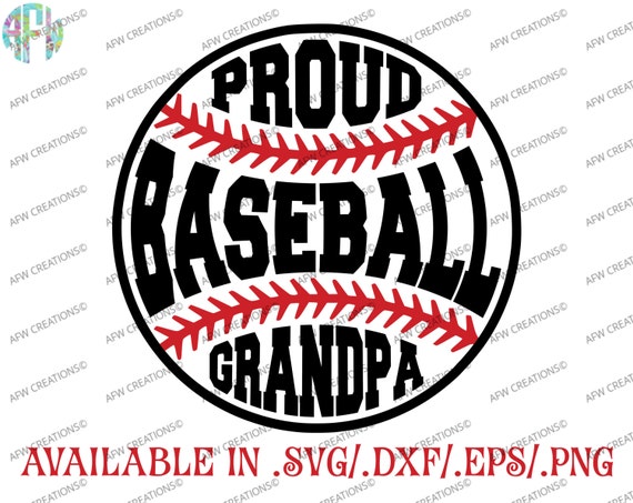 Download Digital Cut File Proud Baseball Grandpa SVG DXF EPS