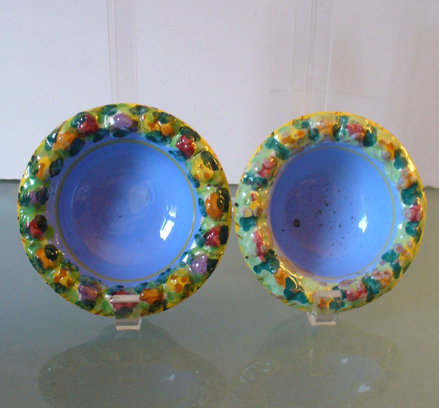 Made in Italy Majolica Ceramic Bowls 2 by EurotrashItaly on Etsy