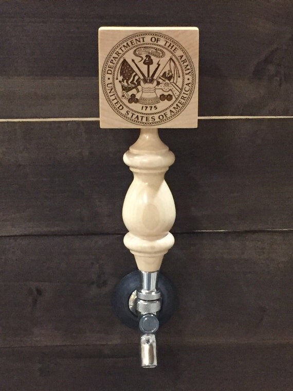 FREE SHIPPING Beer Tap Handle Engraved with Military Emblem