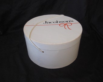 Large white hat box, vintage hat box, cardboard hat box, Jacobson's hat box