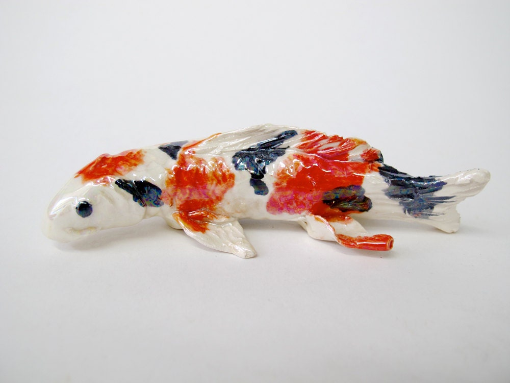 Koi Fish Sculpture Hand Made Fish Ceramic Koi Fish Koi