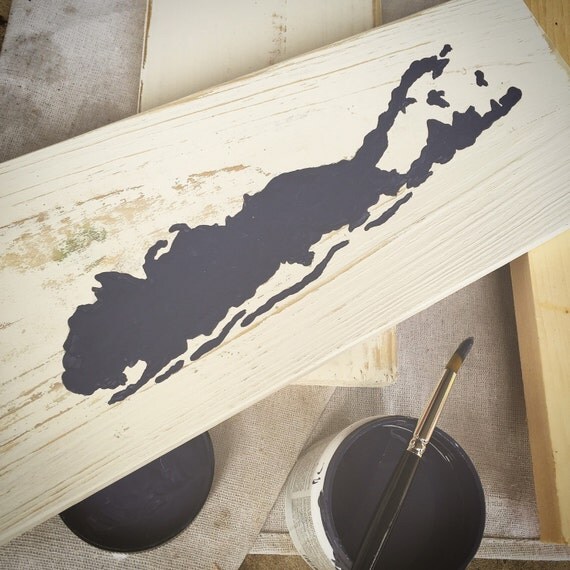 Long Island Map Wood Panel Art