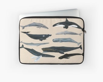Whale Laptop Sleeve, whale case, computer case, whale laptop case, laptop pouch, whales case, whale laptop sleeve, whale sleeve