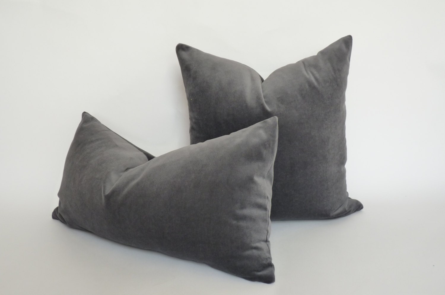slate grey velvet pillow case // grey velvet pillow case