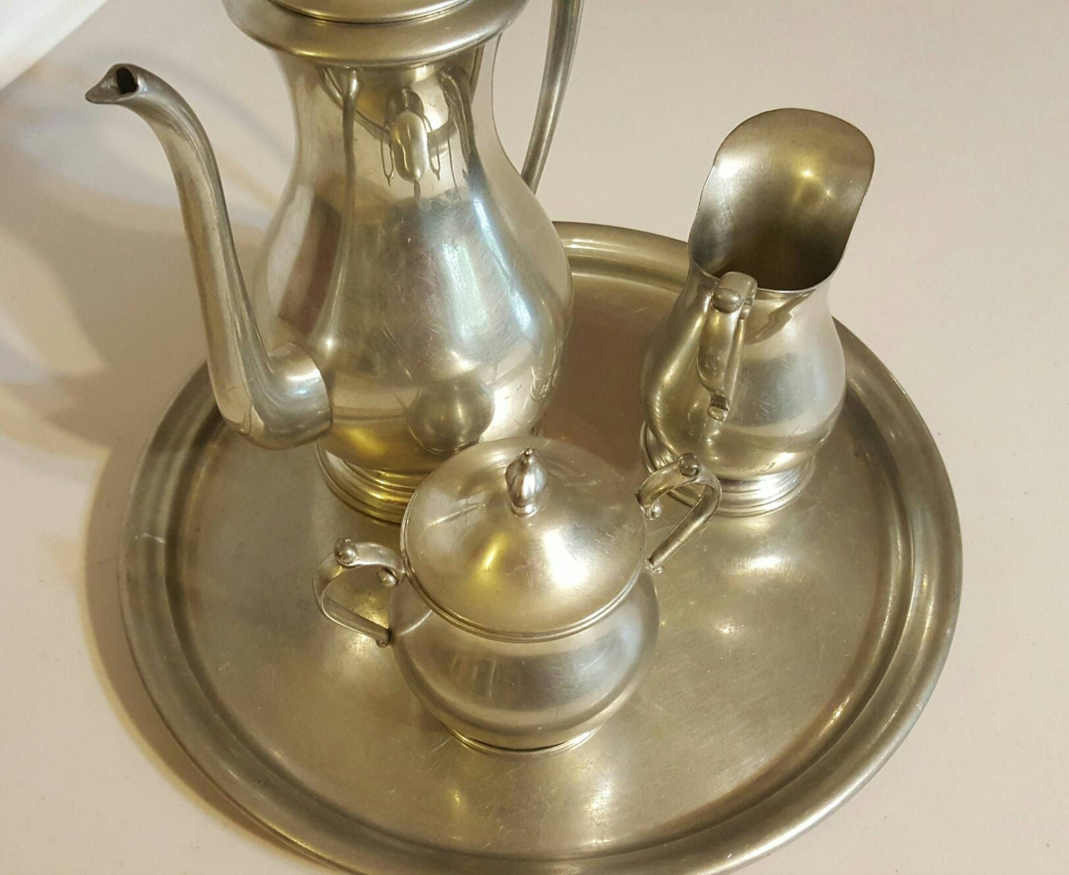 1986 Kirk Pewter Tea Set