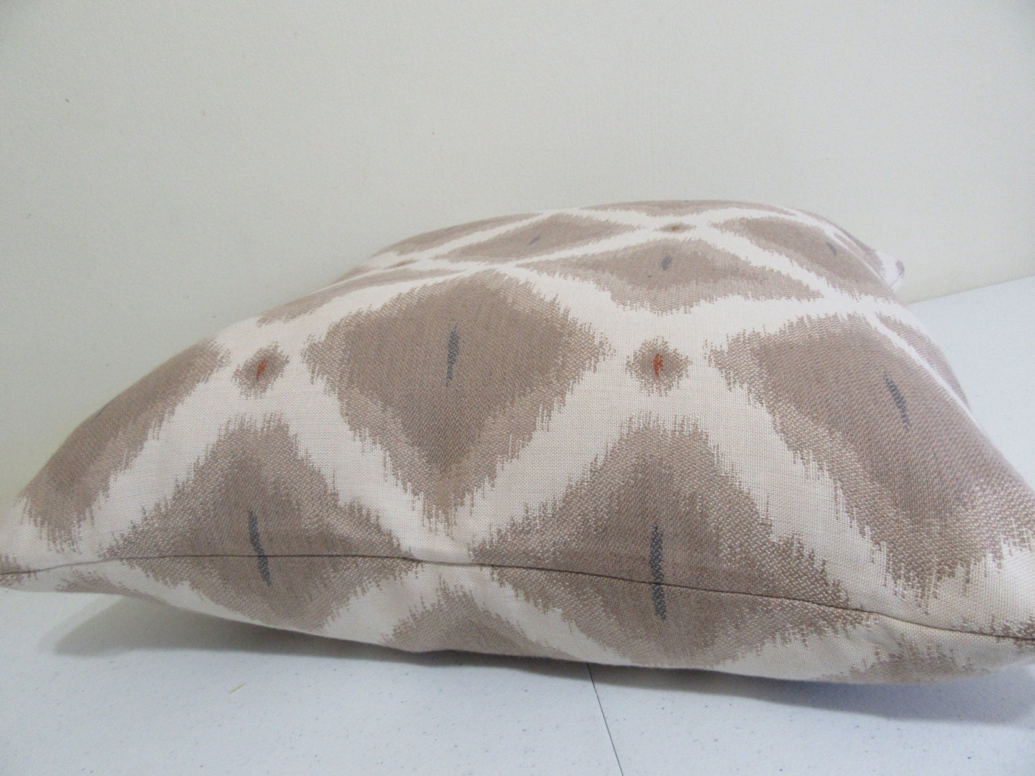 Ikat Indoor/ Outdoor Pillow Cover in light brown Ikat pilow