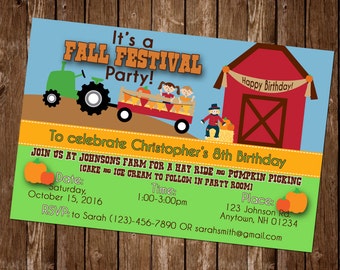 Fall Festival Birthday Invitations 7