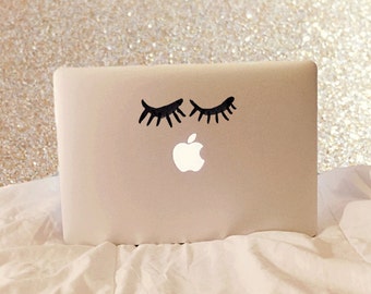 Sleeping Eyes Decal - Eyelashes Decal - Vinyl Decal - Laptop Decal - Macbook Decal - Laptop Sticker - Eyes Decal - Eyelash Sticker