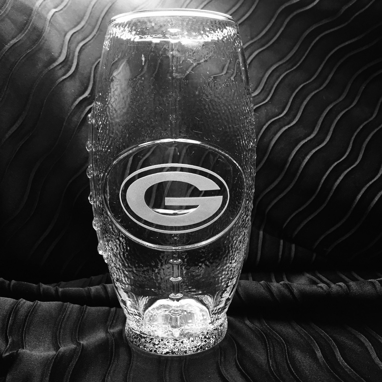 Football shaped Beer Glasses Custom Football Beer Glass Etched Football