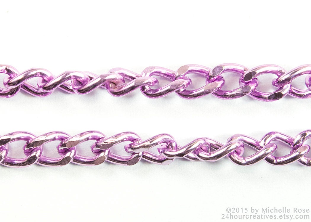 purple half link chain