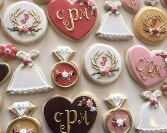 Rustic Dusty Rose Bridal Shower Cookie Set Rustic Dusty Rose Bridal Shower Cookie Set