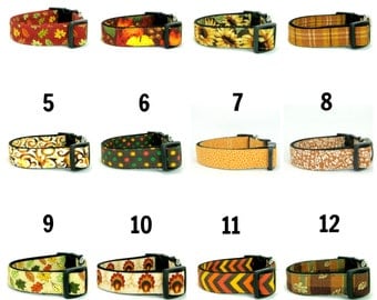 Fall Dog Collar/Thanksgiving Dog Collar(Mini,X-Small,Small,Medium ,Large or X-Large Size)- Adjustable