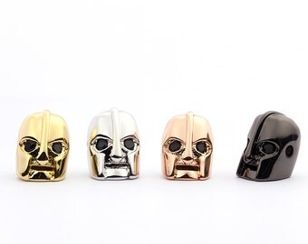 Spartans Helmet Beads, Micro Pave Knight Helmet Beads, Warrior Roman Beads, Cubic Zirconia Pave on Copper, 11x9mm, Pkg of 1 PC, B0VU.P01