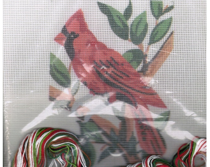 Candamar Designs Needlepoint Long Stitch Cardinal Bird, DIY Needlepoint Kit, 5x7 Inch, Free Shipping