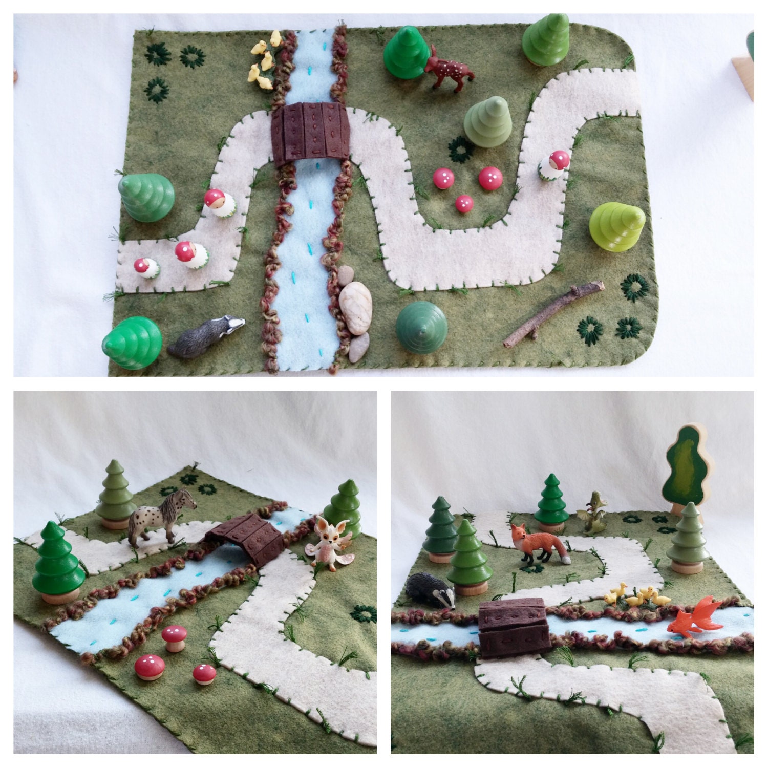 Landscape Playscape Play Mat wool felt storytelling