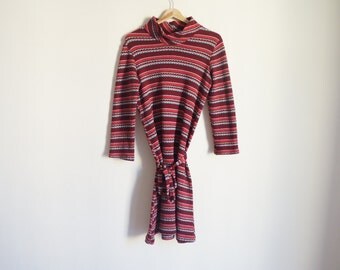 Vintage Wool Dress / Vintage Turtleneck Dress