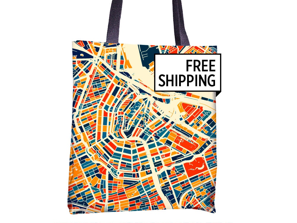 Amsterdam Map Tote Bag Netherland Map Tote Bag 15x15