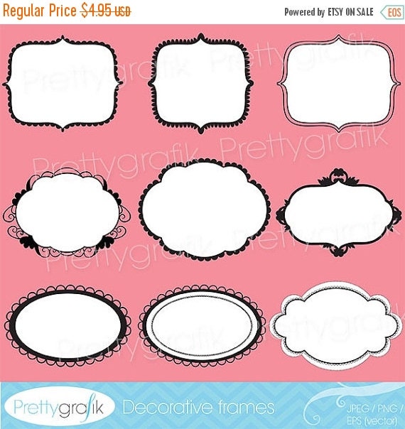 80% OFF SALE label frames clipart commercial use, vector graphics, digital clip art, digital images - CL538 Il_570xn
