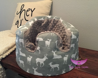Premier Prints Grey Deer Silhouette Bumbo Cover- You Pick Minky Color