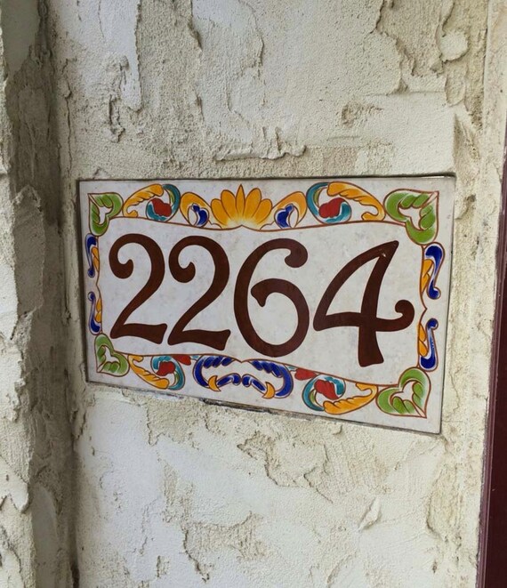 Hand painted house numbers House number plaque Italian house