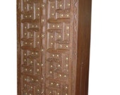 Vintage Hand Carved India Cabinet Teak Rustic Armoire Indian Furniture