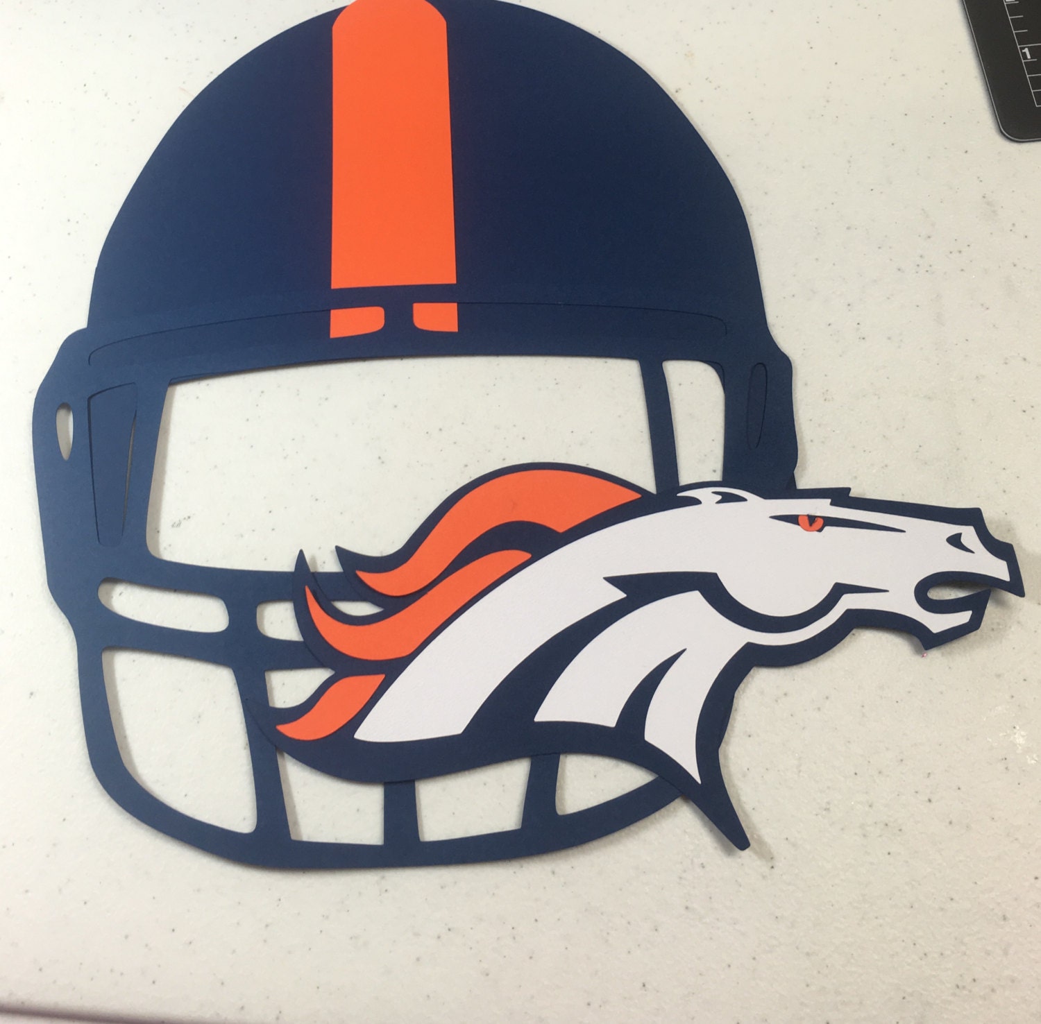 Denver Broncos Football Helmet and Logo Photo Prop Get ready