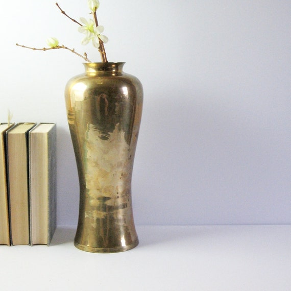 Vintage Brass Vase Tall Flower Vase Brass Home Decor