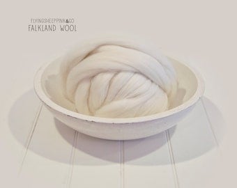 One Pound Falkland Top Roving Wool Spinning Felting Undyed Fiber
