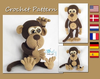 Amigurumi Pattern, Monkey, Animal Crochet Pattern, CP-147