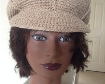 Ladies Tan Taupe Newsboy Cap Vivian Ward Pretty Woman Julia Roberts Retro Hat Headwear