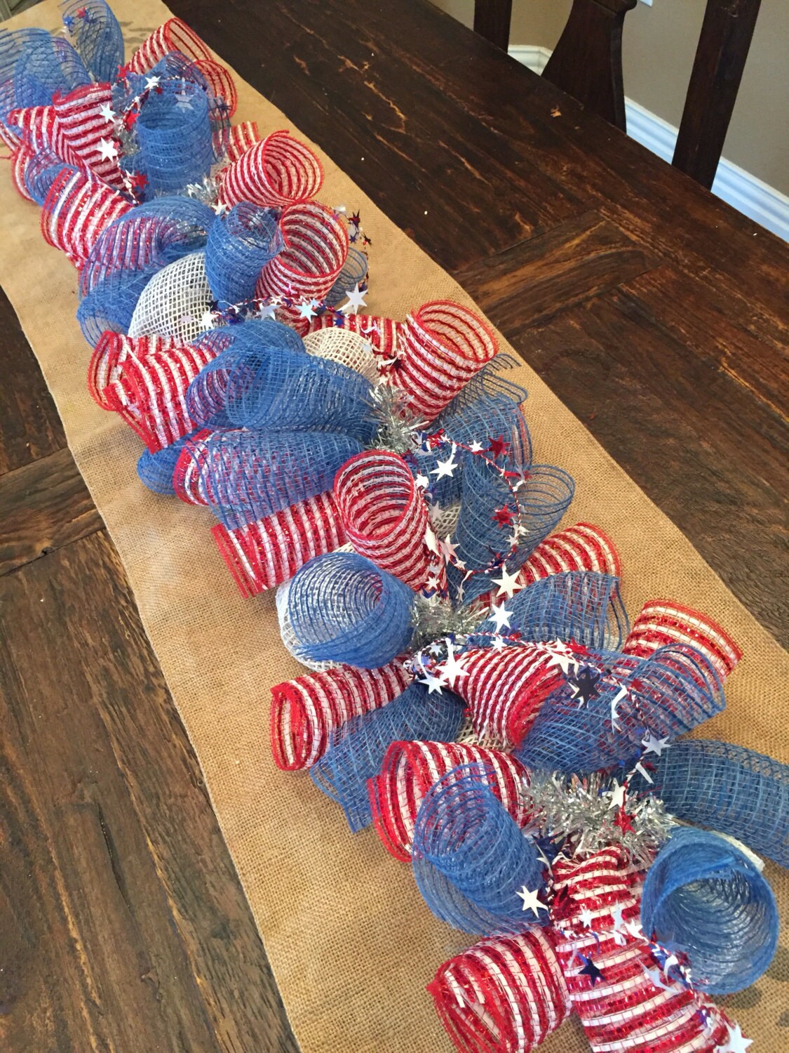 Fourth of july garland deco mesh garland deco mesh by LaFeteDecor