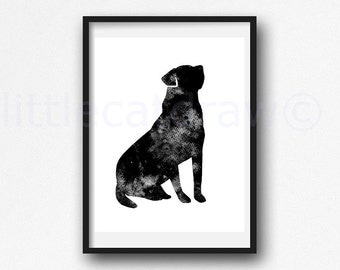 Black Labrador Dog Print Watercolor Dog Art Watercolor Painting Print Watercolour Wall Art Dog Watercolor Wall Decor