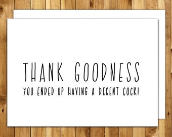 Anniversary Card For Boyfriend. Anniversary Card For Husband. Naughty Card. Sexy Birthday Card. Dirty Cards. Thank Goodness