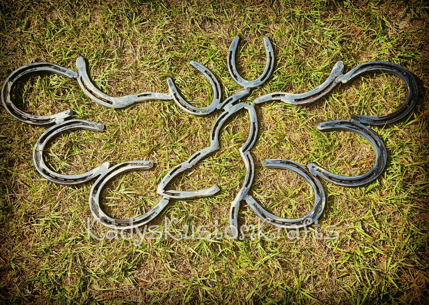 Rustic Horseshoe Angel Wings Angel Wings Deer by KadysKustomKrafts