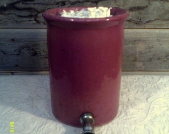 Vintage Soda Fountain Syrup Dispenser Crock, Vintage Syrup Dispenser, Beverage Dispenser, Fountain Container, Pink Crocks, Crock Dispenser