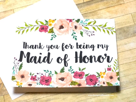 Inspirational 66 Maid Of Honor Thank You Card Wording