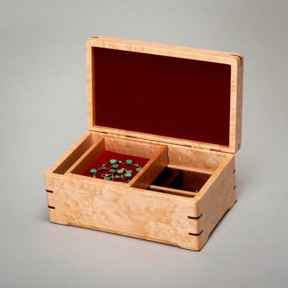 Small Jewelry Box Keepsake Box with Divider Sliding Box and