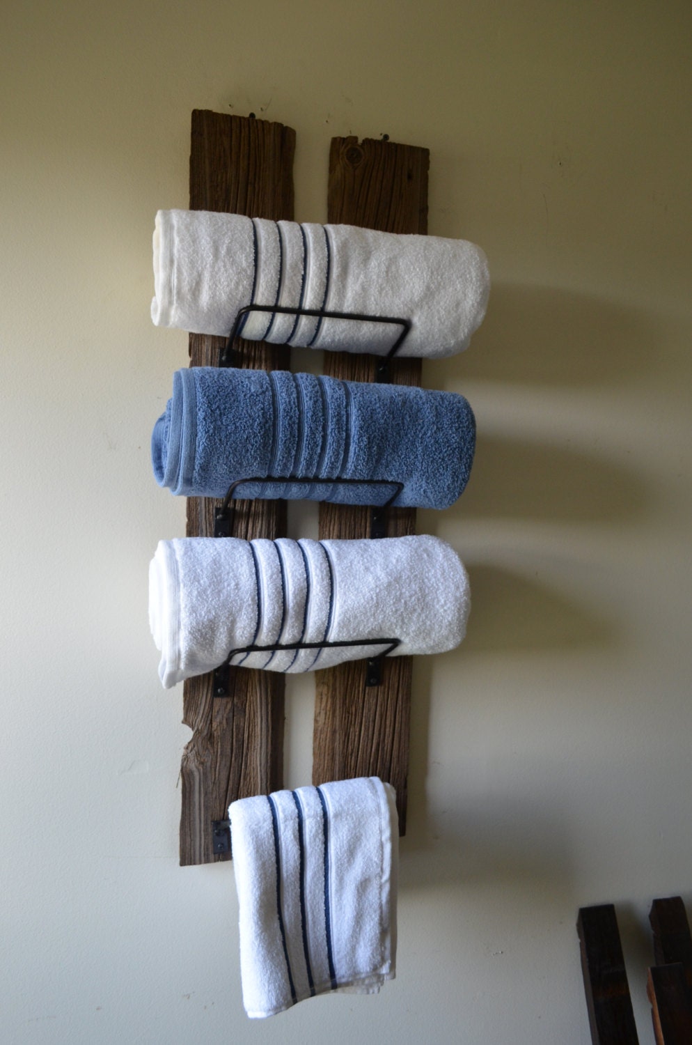 Barn Wood Towel Rack made from reclaimed barn wood