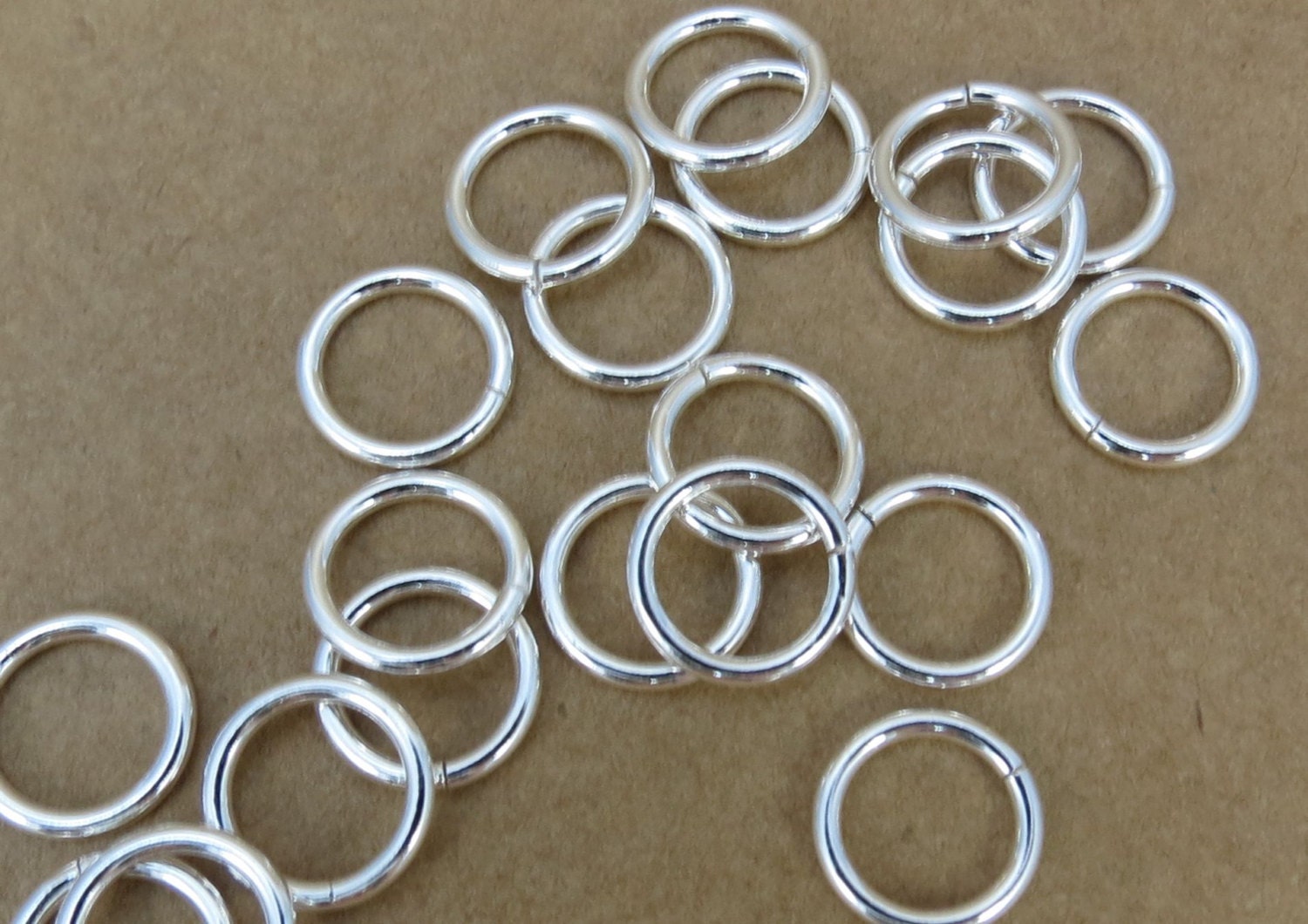 Sterling Silver Jump Rings 10mm Round 16 Gauge Open