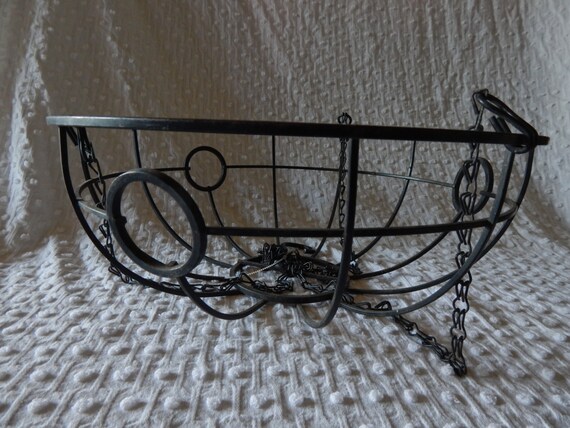 Vintage Wrought Iron Hanging Basket By Yourlovenest On Etsy